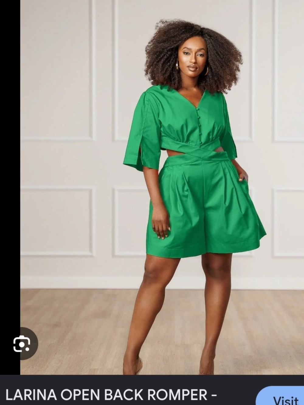 Open Back Green Romper